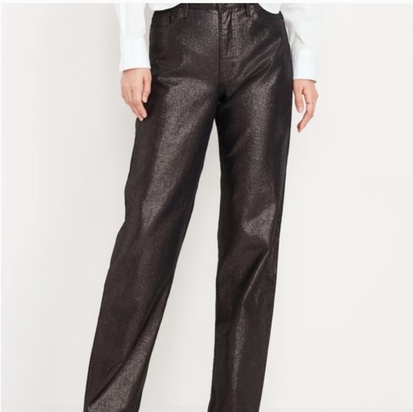 Old Navy Denim - Old Navy Shimmering Black Straight Leg Pants